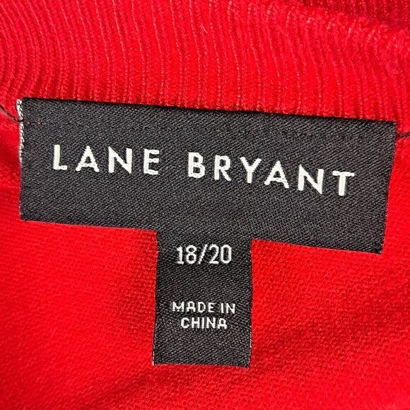 Lane Bryant Size 18/20 Red Button Front Cardigan Long Sleeve Round Neck - Picture 6 of 9